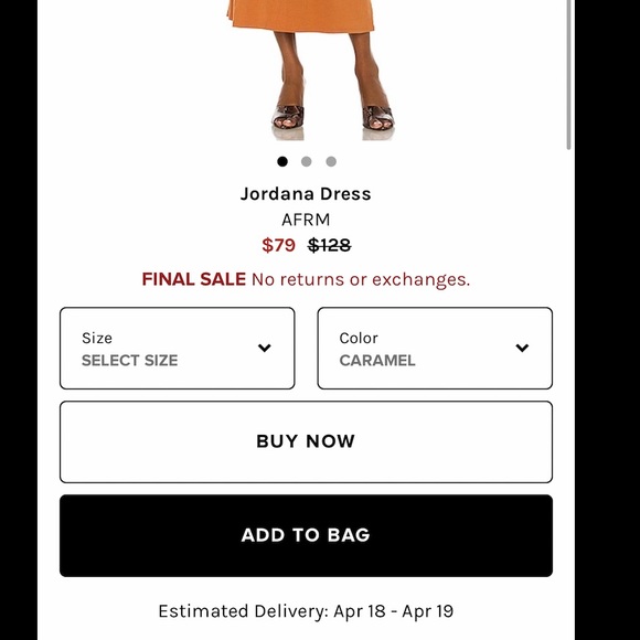 AFRM Jordana Burnt Orange Dress - Picture 4 of 7